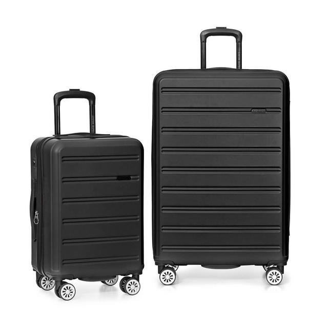Travel Select Snowcreek Matte 2pc Hardside Spinner Luggage Set with USB Port - Black