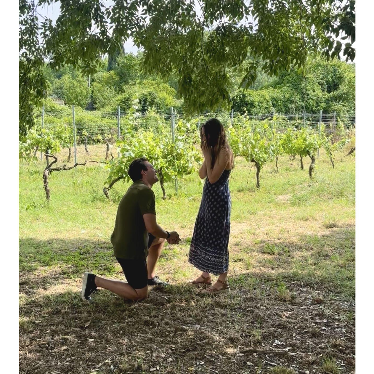 Ryan proposing in Tuscany, Italy