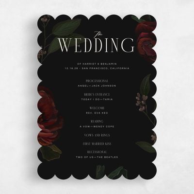 Black Scalloped Wedding Program - Malina