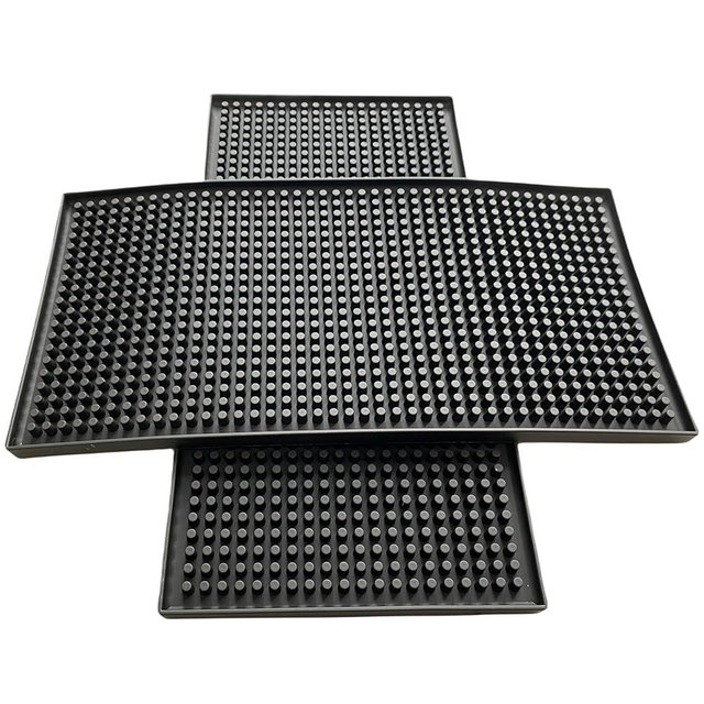 XieNie Bar Mat, 6" x 12" Black Small Coffee Mat for Home Bar Kitchen Countertop, Non-Slip Rubber Service Spill Mat for Cocktail Bartender Accessories, PVC Counter Top Cup Glasses Drying Mats, 2Pac