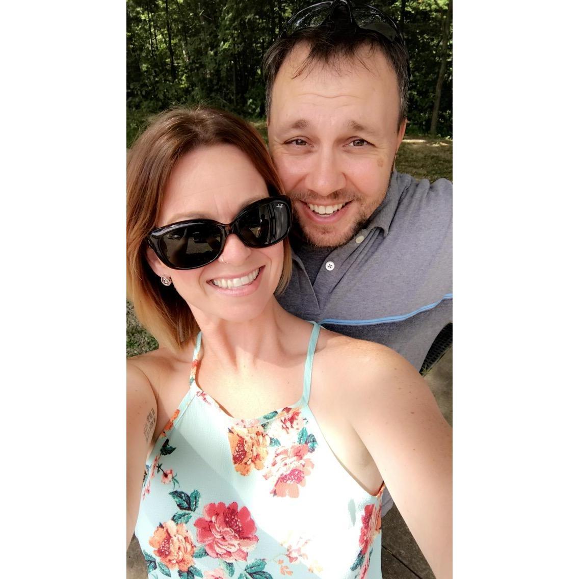 He hates selfies, so he smiles, because he knows I love them.