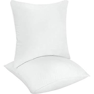 Utopia Bedding Throw Pillows Insert (Pack of 2, White) - 18 x 18 Inches Bed and Couch Pillows - Indoor Decorative Pillows