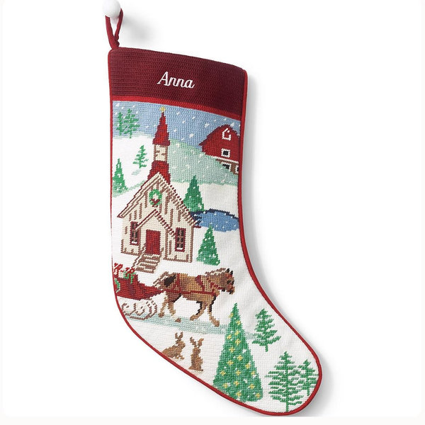 Needlepoint Personalized Christmas Stocking