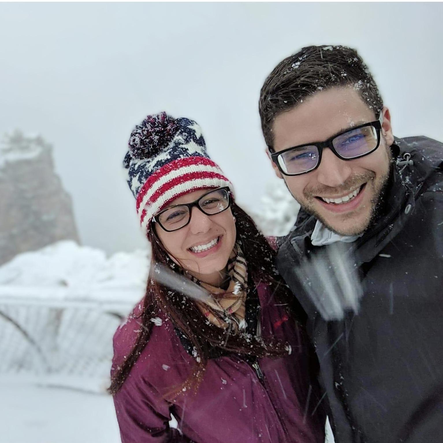 2019 - We ventured all the way to the Grand Canyon in the *springtime* and this was our picturesque view. We could barely see twenty feet in front of us through the blizzard.