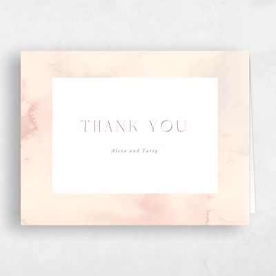 Peach Blush, Orange Wedding Thank You - Beaux-Arts Landscape