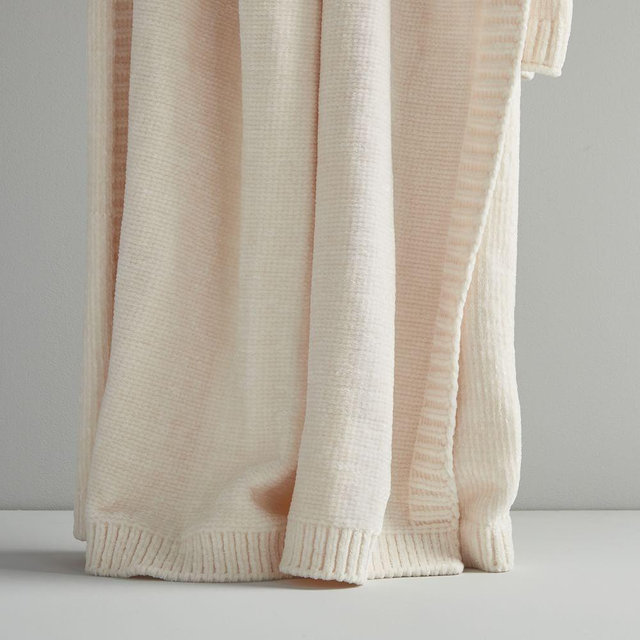 Luxe Chenille Throw, Ivory