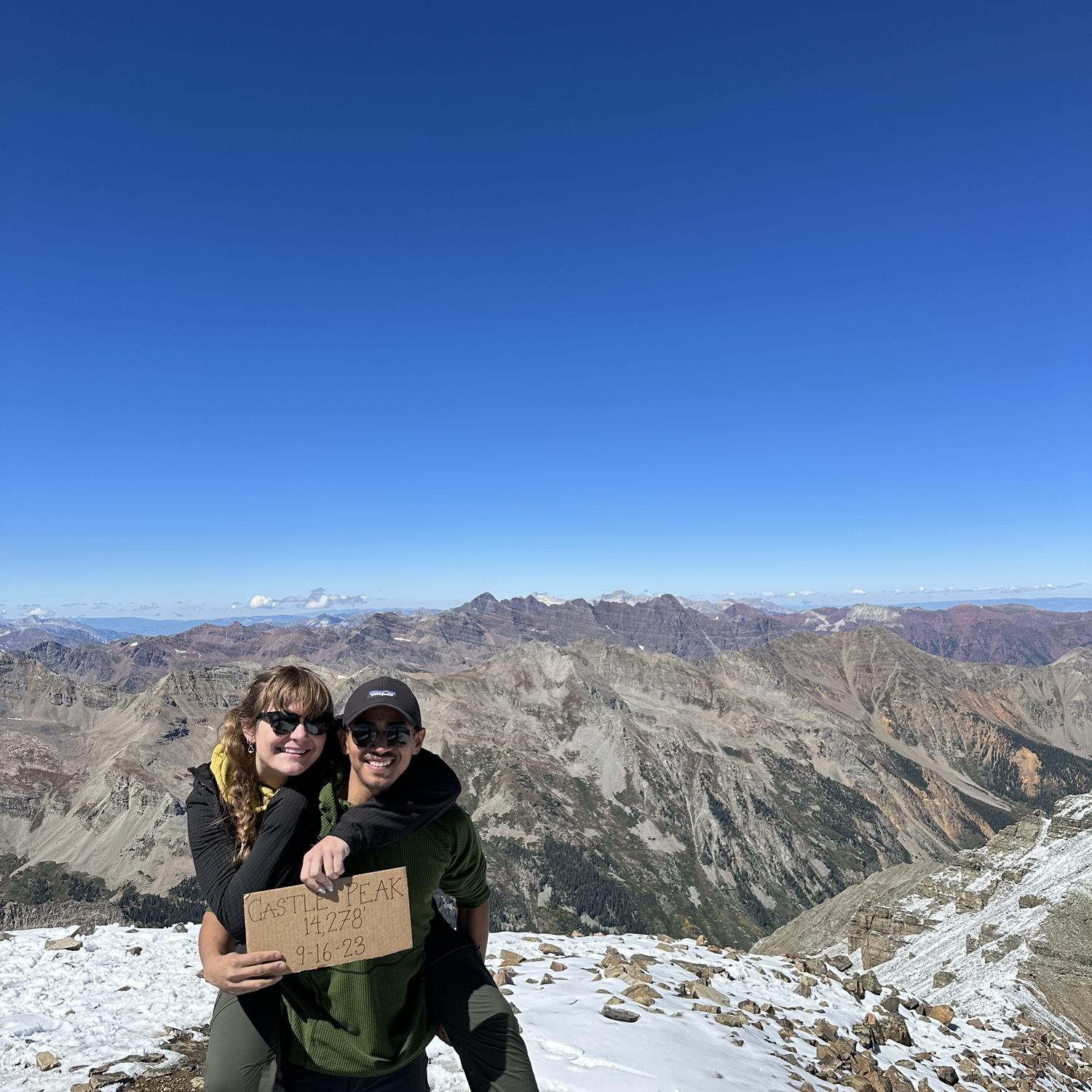 At the top of Castle Peak near Aspen, September 2023