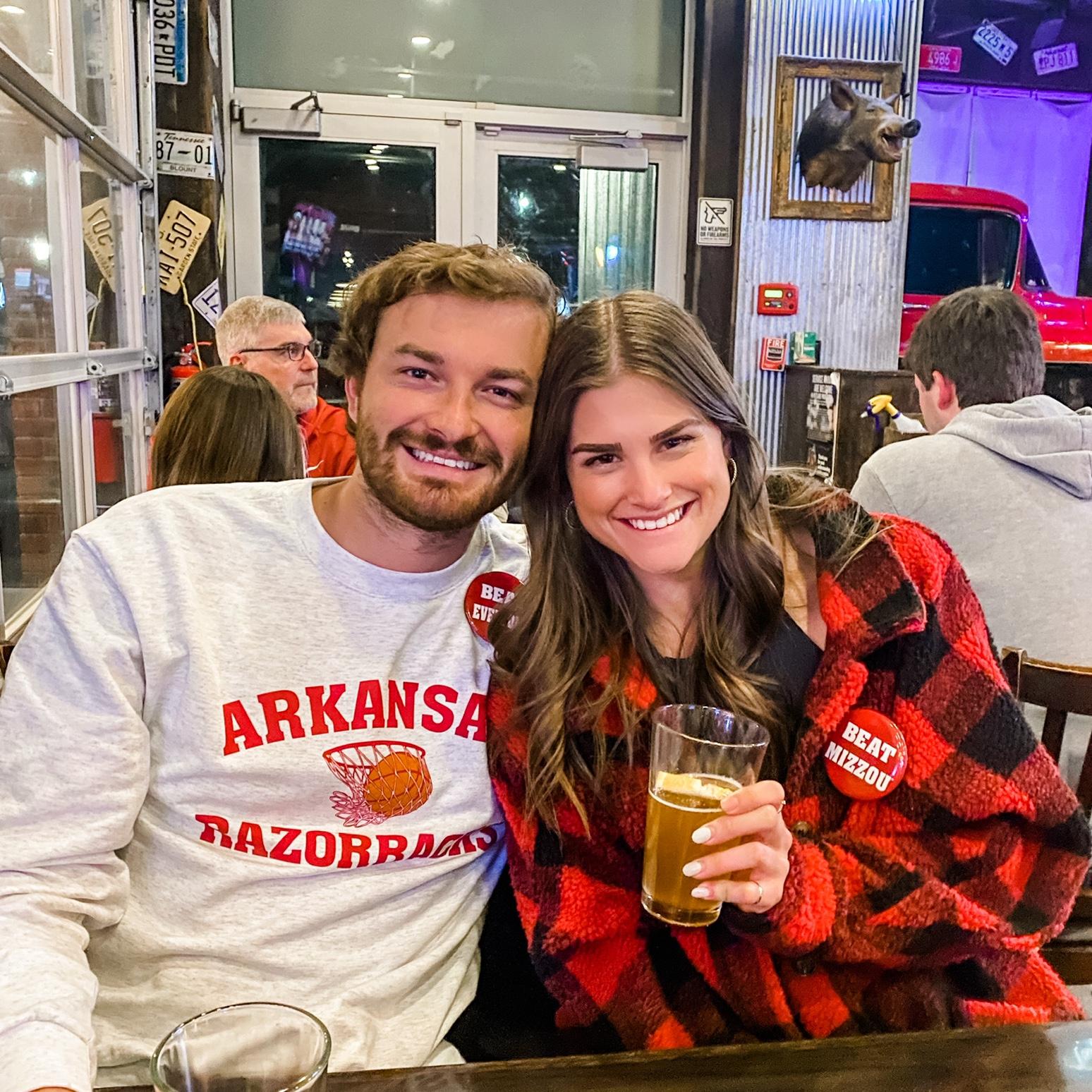 Jack's first time to Fayetteville! We went to a Razorback game and I got to show him how to call the hogs.
