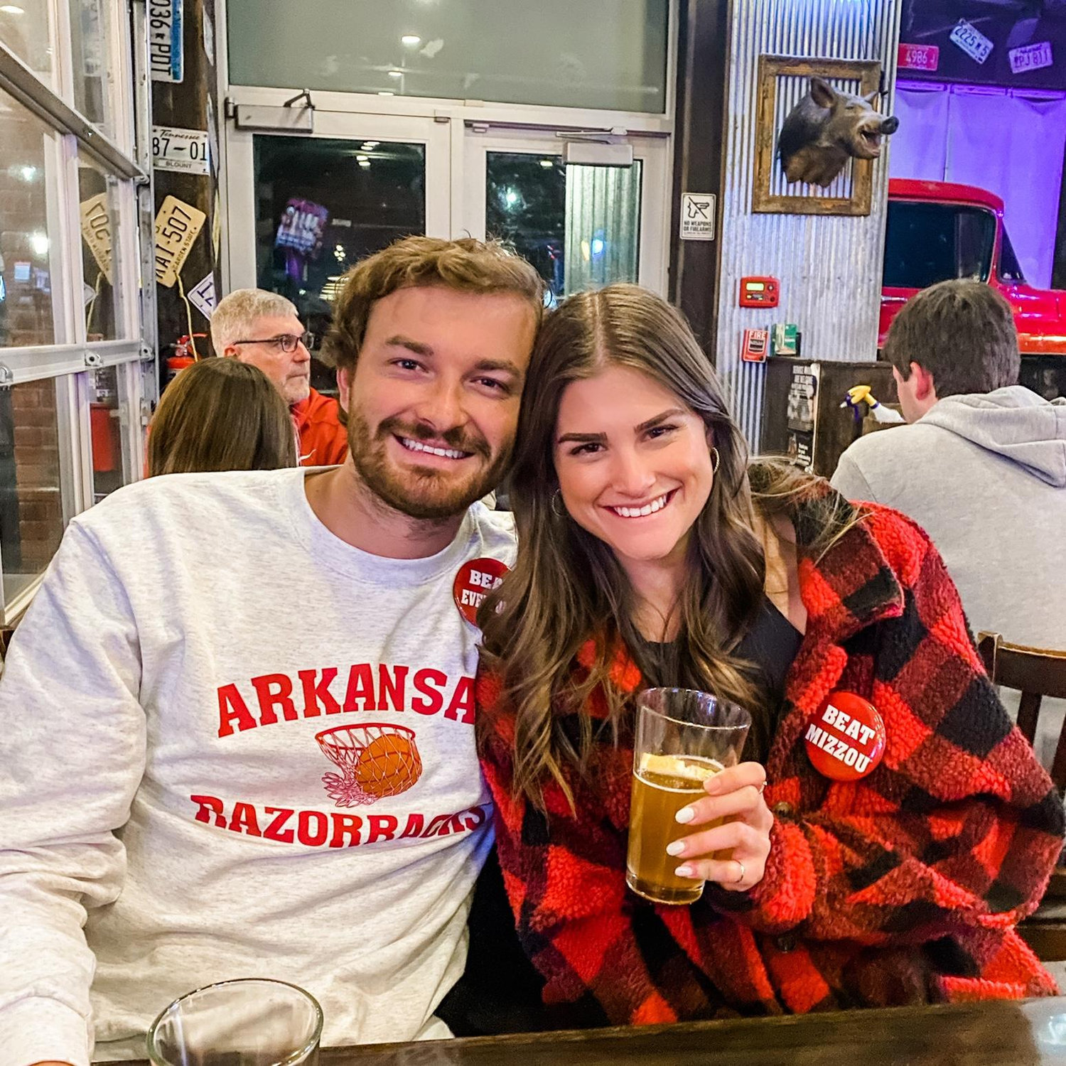 Jack's first time to Fayetteville! We went to a Razorback game and I got to show him how to call the hogs.