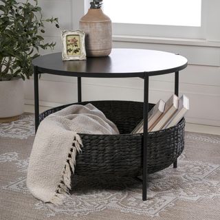 Carly Modern Coffee Table with Storage Basket