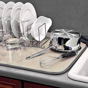 The OriginalTM XL Dual Dish Drying Mat - Dual Sided Microfiber Absorbe