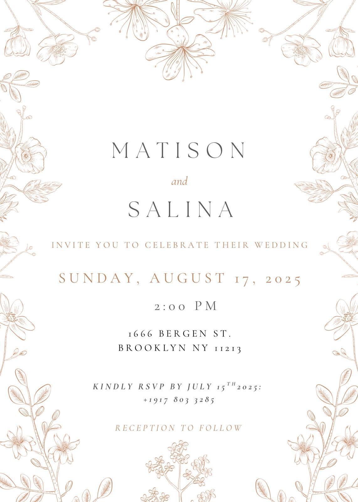 The Wedding Website of Salina Edwin and Matison Preville