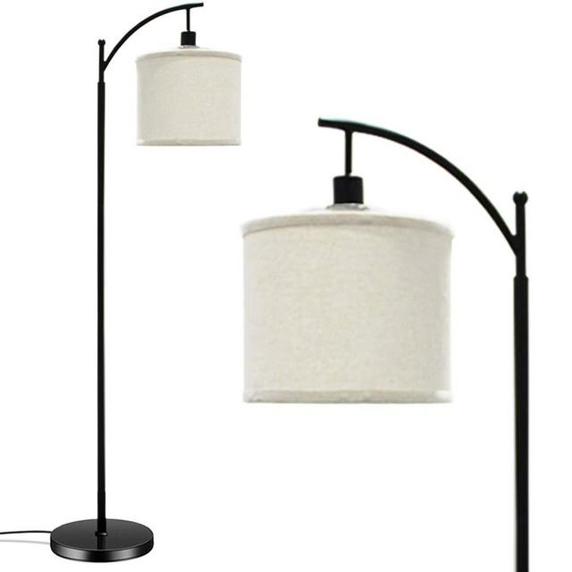 Banord Floor Lamp, LED Standing Lamp with Lamp Shade and 6W 3000K LED Bulb for Living Room, Bedroom and Office, Black