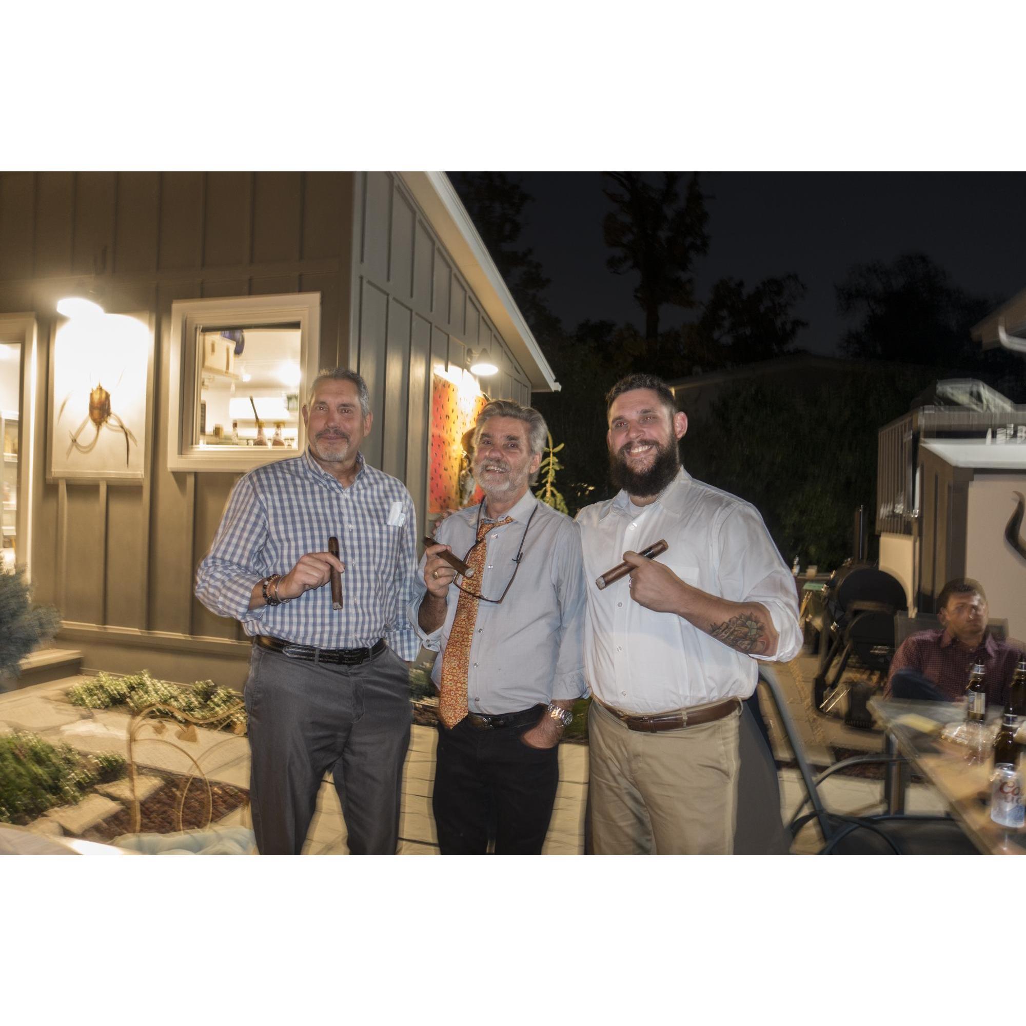 In this Photo, 
Steve's dad Mark and saras dad russell. Every special occasion needs to be celebrated with a good cigar.