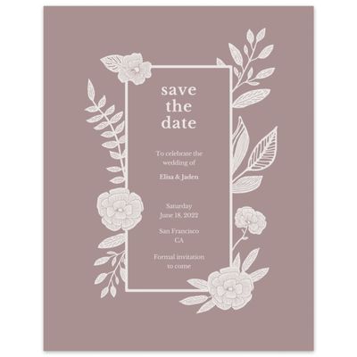 Dusty Rose, Pink Wedding Digital Save the Date - Catania Border