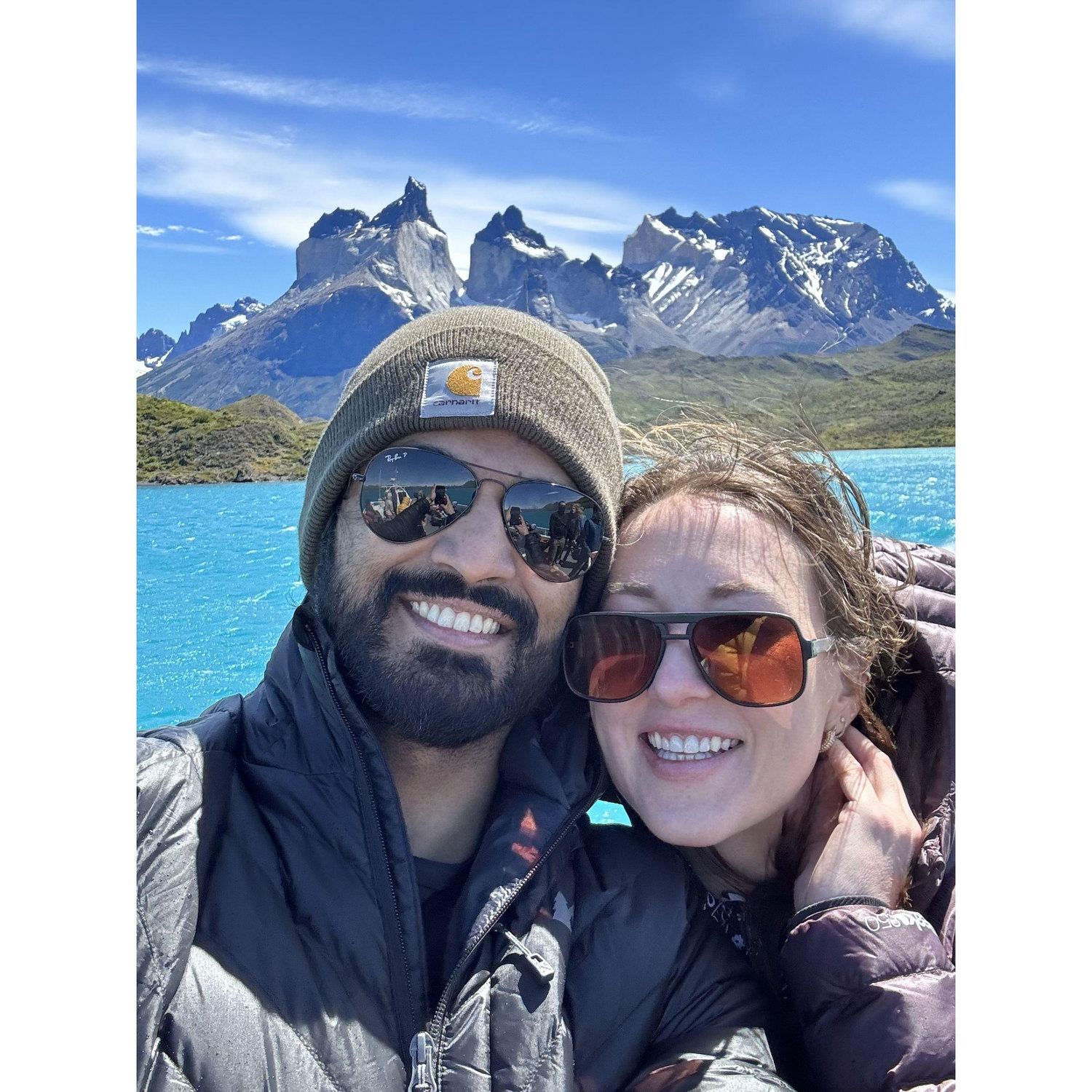 The ferry ride to our campsite in Patagonia!