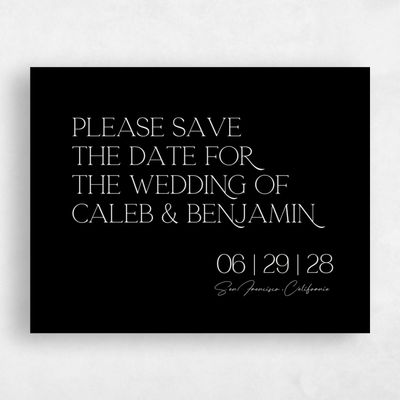 Black Fall Wedding Save the Date - Hasbrouk Landscape