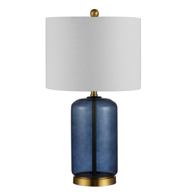 Novah Glass Table Lamp - Blue - Safavieh