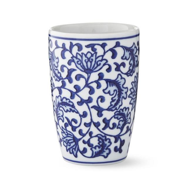 Blue and White Ceramic Toothbrush Holder