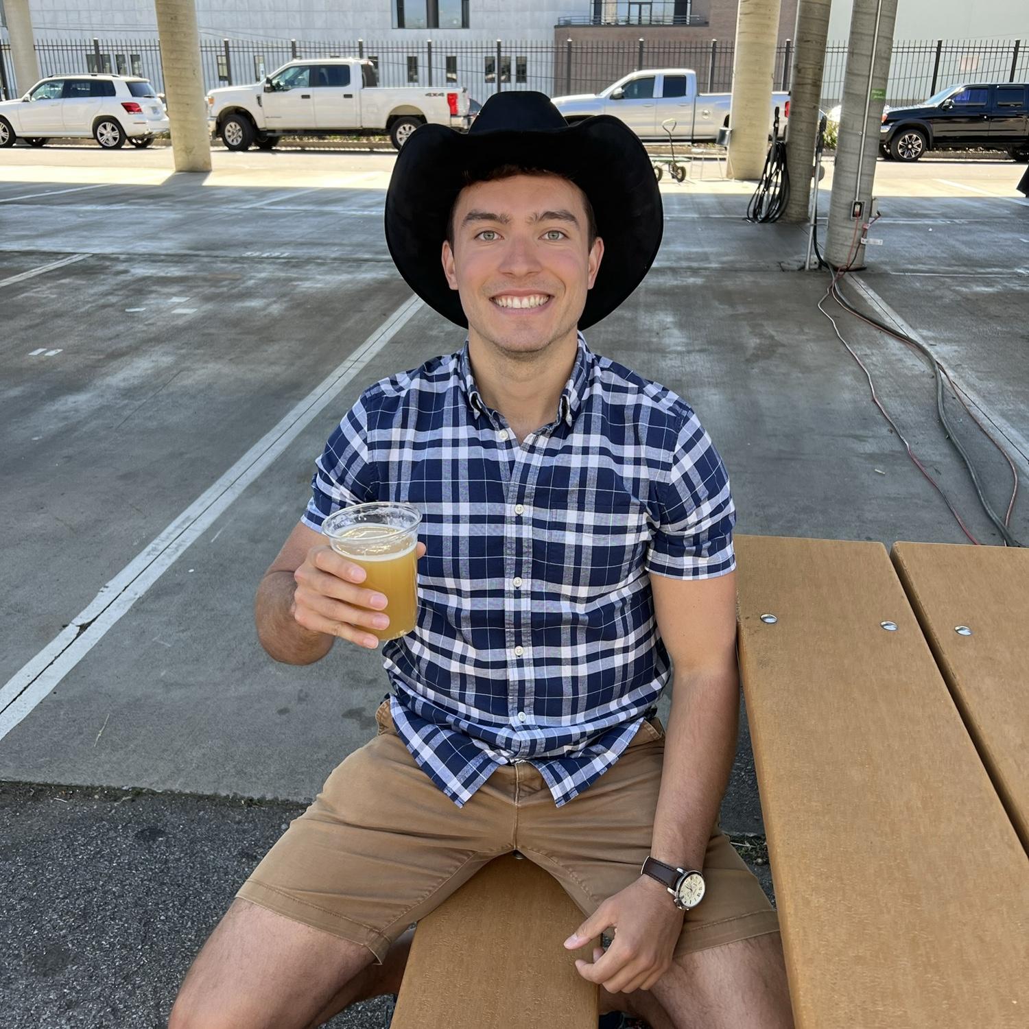 Dan's first time in Nashville. He bought that hat.