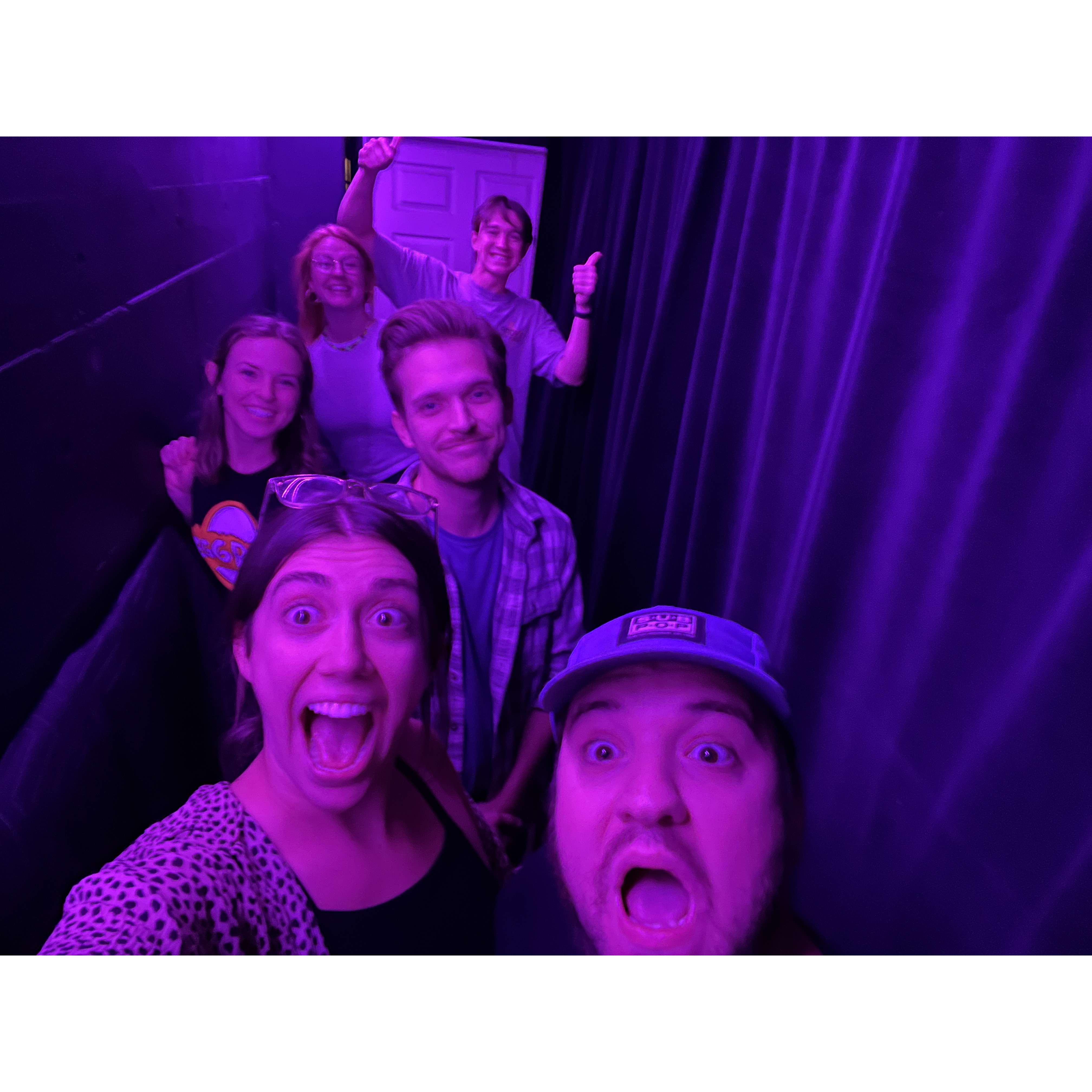 Backstage at an Egg Party show!
