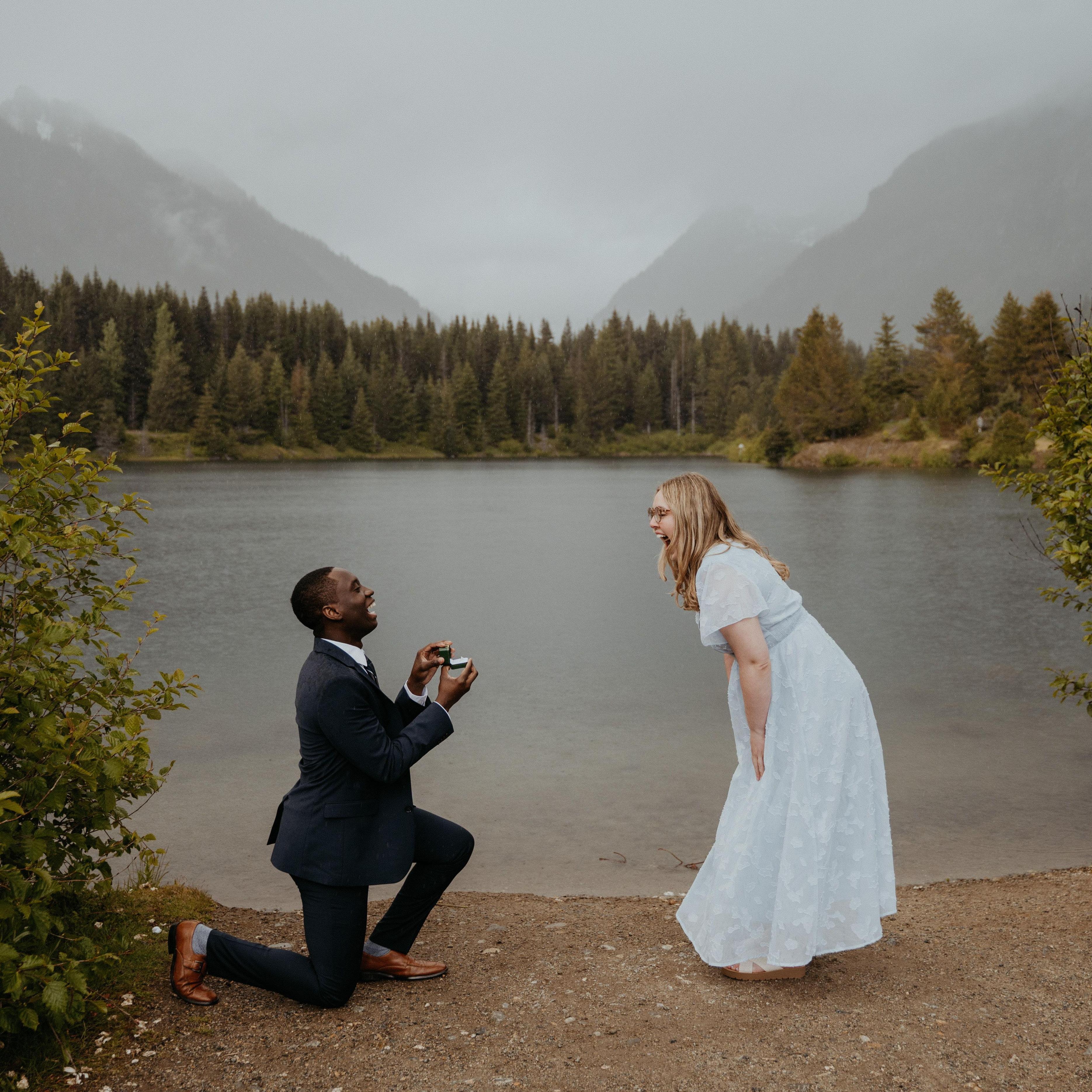 Irénée pops the question at Gold Creek Pond! Easiest question for Lillian to answer!