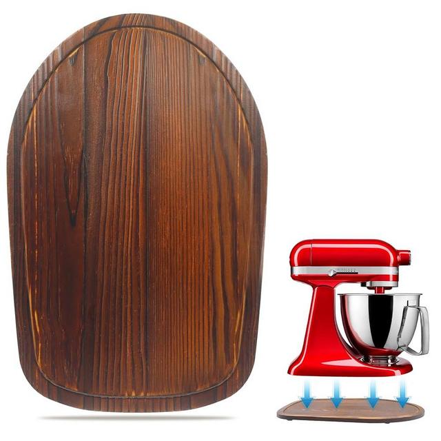 Mixer Slider Compatible with Kitchen aid Bowl Lift 4 .5-5 Qt Stand Mixer Pine Wood - Kitchen Countertop Storage Mover Sliding Caddy for Kitchen Aid 4 .5-5 Qt Mixer (4 .5-5 Qt - Brown)