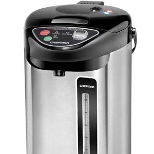 Chefman Electric Hot Water Pot Urn w/Auto & Manual Dispense Buttons, Safety Lock, Instant Heating for Coffee & Tea, Auto-Shutoff & Boil Dry Protection, Insulated Stainless Steel, 3.6L/3.8 Qt/20+ Cups