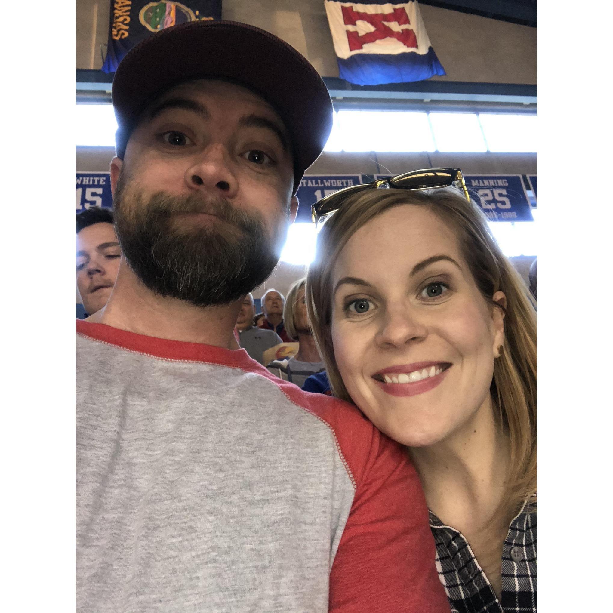 Chad's first KU game.  Katie was proud of herself.