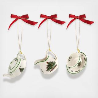 Christmas Tree 3-Piece Tea Ornament Set