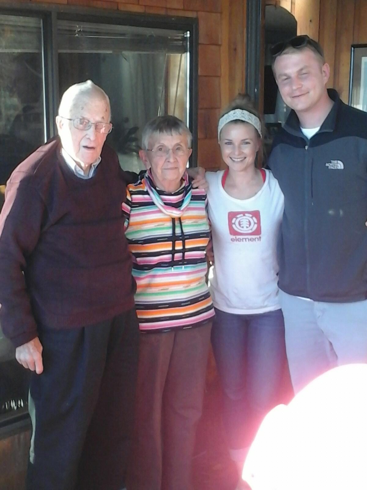 Great uncle Frank and aunt Laura over for dinner in the summertime