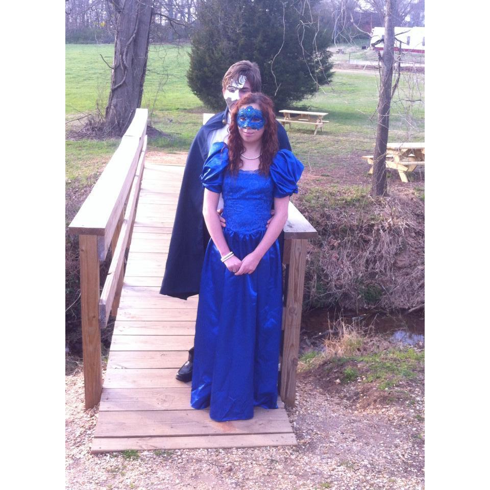 Trisha and Justin on our way to a little masquerade ball during high school in 2014.