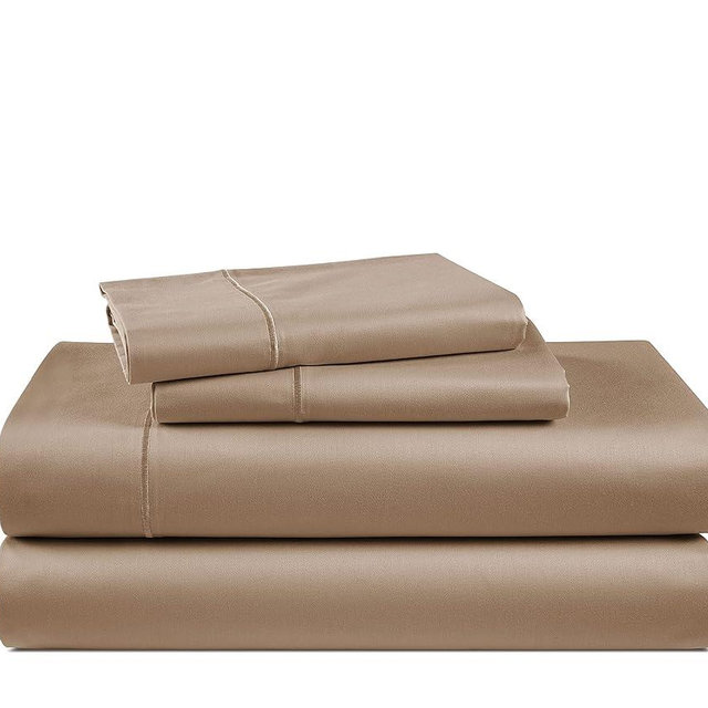 LANE LINEN 100% Egyptian Cotton Full Size Bed Sheets, Machine Washable Naturally Temperature regulating Sustaibable No Pill Fade Resistant Full Size Sheets Set Cotton - Taupe