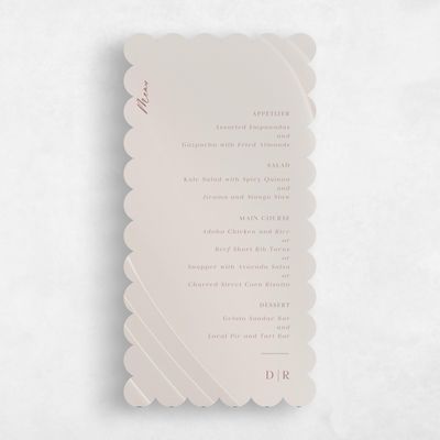 Beige Scalloped Wedding Menu - Asher