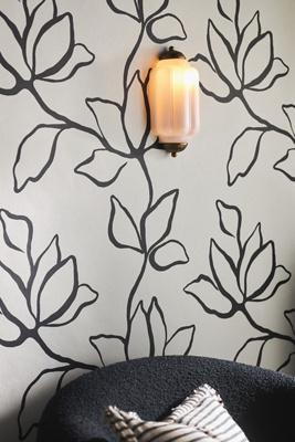 The Eloise Scallop Milk Glass Flush Sconce Wall Light