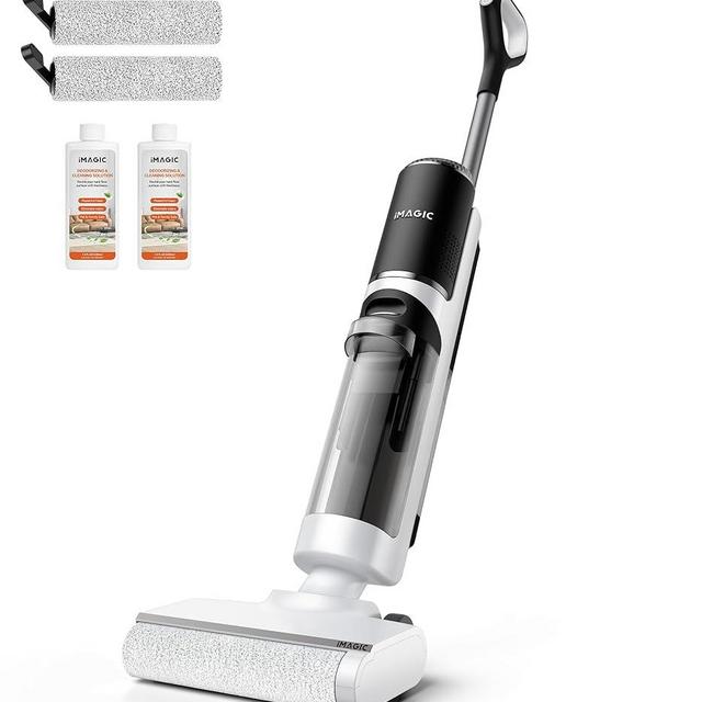 IMAGIC M3 Wet Dry Vacuum Cleaner, Cordless Vacuum Mop All in One for Hard Floors, Lightweight Floor Cleaner for Sticky Messes with Edge Cleaning, Self-Cleaning and Hot Air Drying, White