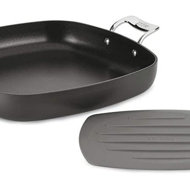 All-Clad H911S264 Essentials Nonstick Square pan with trivet, 13 inch, Grey