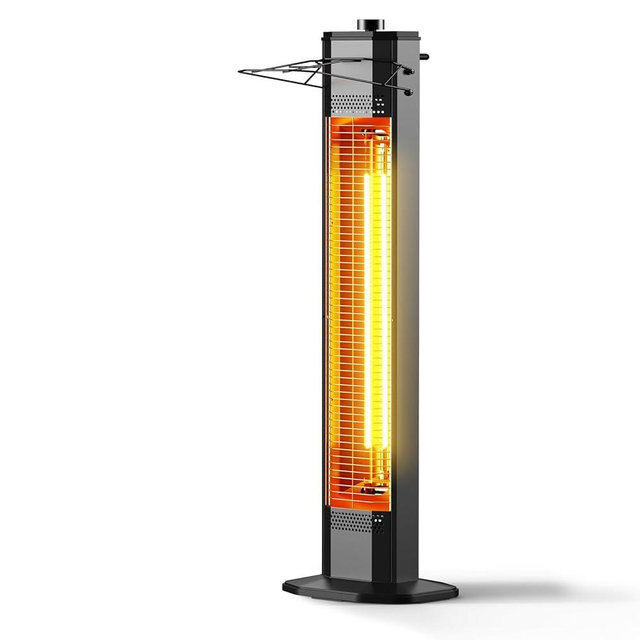 Outdoor Electric Patio Heater, 34-inch 1500W Infrared Tower Heater with Instant Heating, Tip-Over & Overheat Protection, IPX5 Waterproof Space Heater for Patio Garage Workshop Indoor & Outdoor Use
