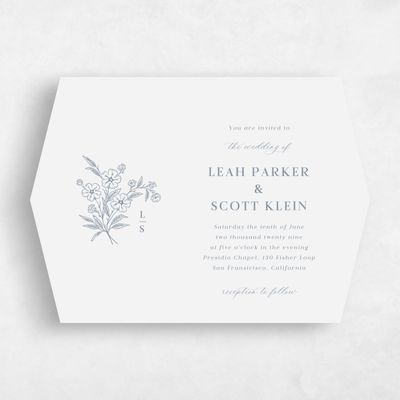Blue Diamond Wedding Invitation - Artura Landscape