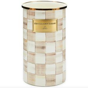 MacKenzie-ChildsCheck Enamel Utensil Holder - Mocha Check