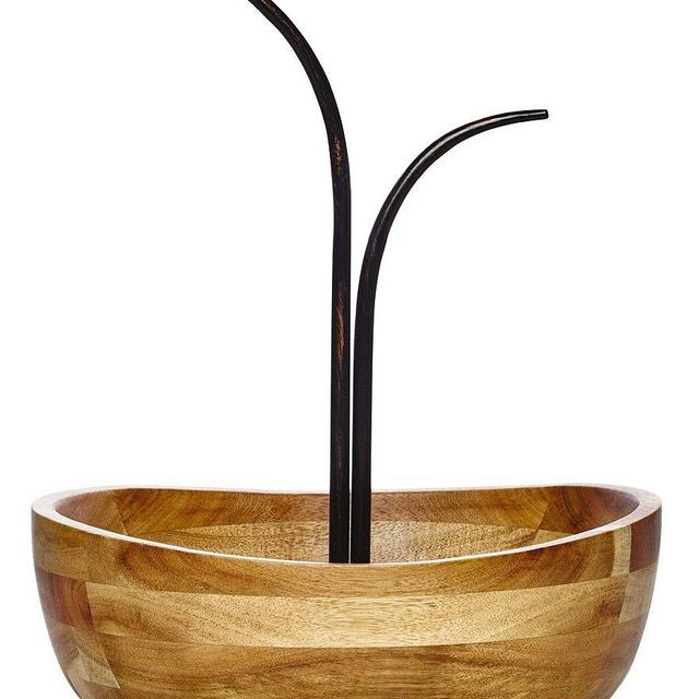Gourmet Basics by Mikasa Vienna Wrought Iron & Wood Fruit Bowl with Double Banana Hook