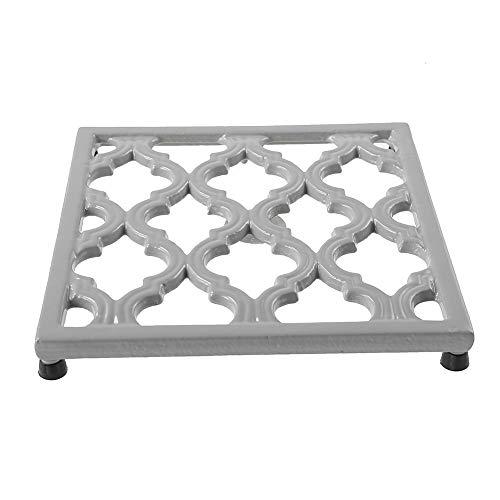 Square Cast Iron Trivet Gray Metal Trivets for Kitchen Dining