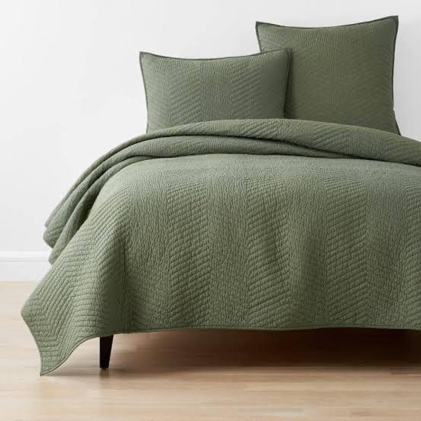 Voile Quilt - Dark Olive, King