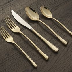 Cambridge Silversmiths, Raegan Hammered Mirror 20-Piece Flatware