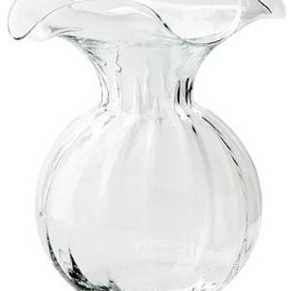 Vietri Hibiscus Fluted Vase Medium, Clear