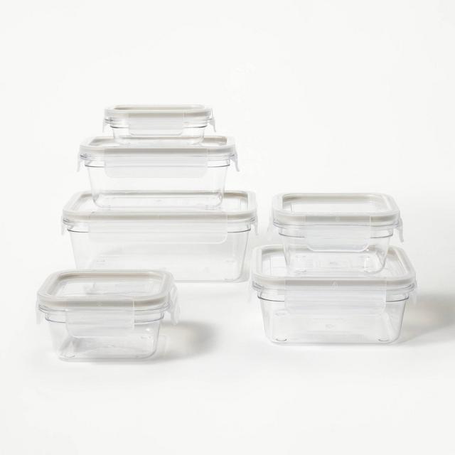 12pc Plastic Food Storage Container Set with Lids Clear - Figmint™