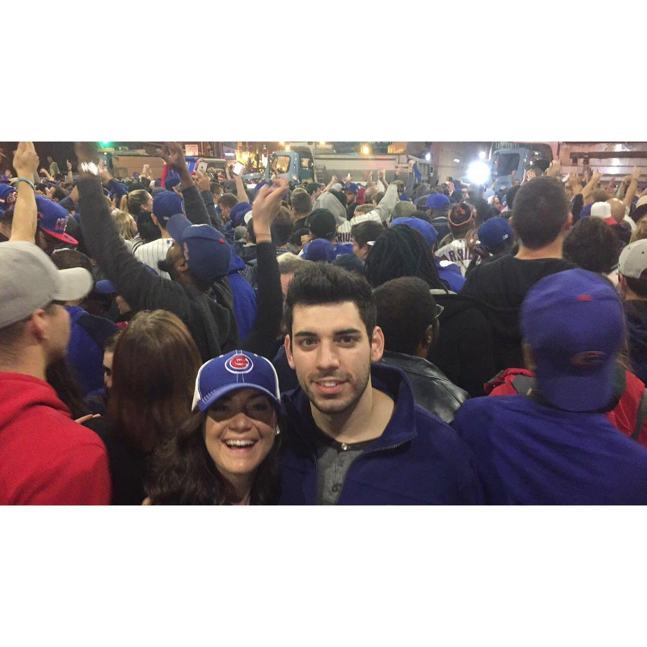 Just minutes after the Cubs' historic World Series win in 2016 in Wrigleyville