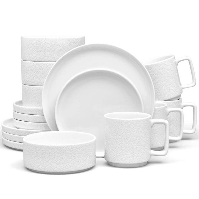 Noritake ColorTex Stone White 16-Piece Dinnerware Set, Service for 4