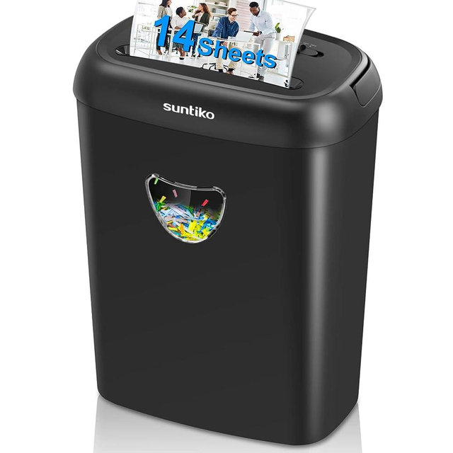 Paper Shredder, 14-Sheet Cross Cut with 6.6-Gallon Basket, P-4 Security Level, 3-Mode Design Shred Card/CD/Staple/Clip, Heavy Duty with Jam Proof System, Paper Shredder for Office (ETL)