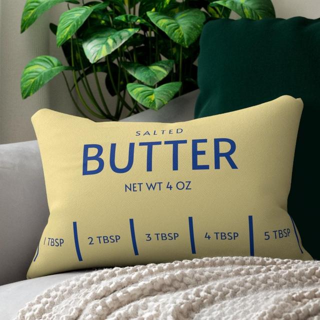 Butter Pillow, Funny Salted Butter Home Decor, Gift for Bakers, Foodies